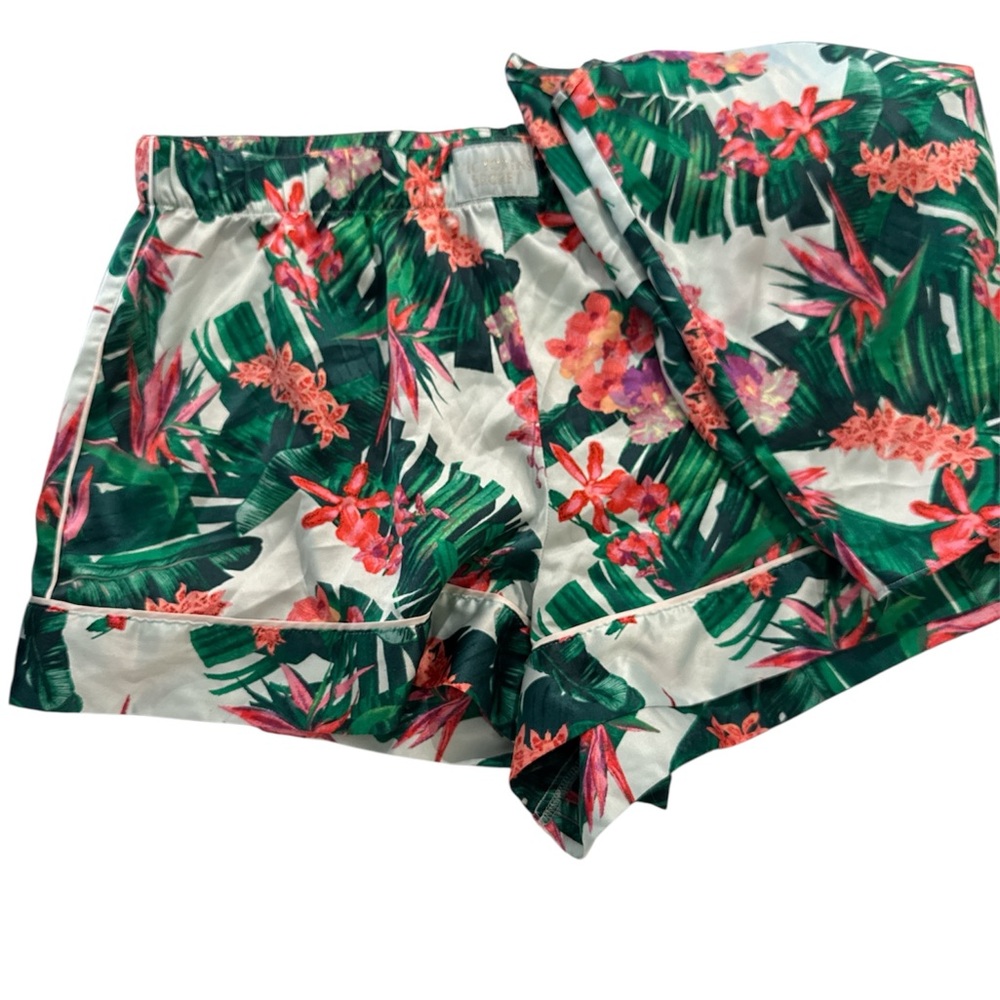 Victoria's Secret Green and Pink tropical Floral Women's Shorts set